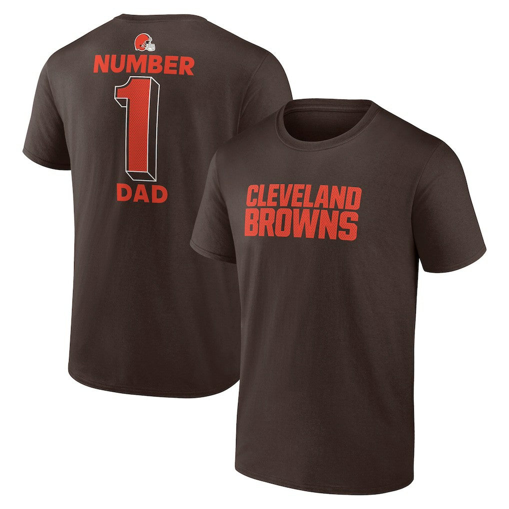 Cleveland Browns #1 Dad Jersey T-Shirt Brown - NFL