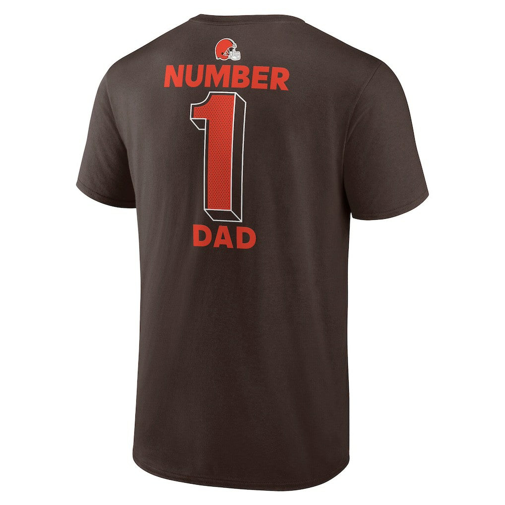 Cleveland Browns #1 Dad Jersey T-Shirt Brown - NFL