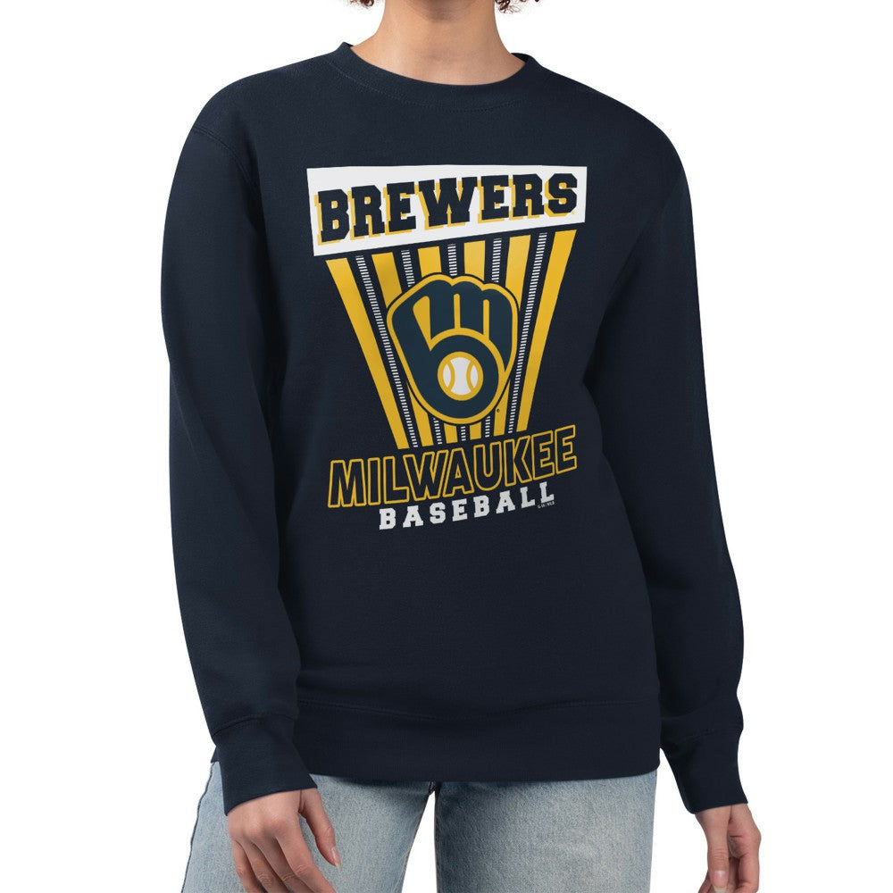 Milwaukee Brewers Starter Women's Poster Print Pullover Sweatshirt Clearance
