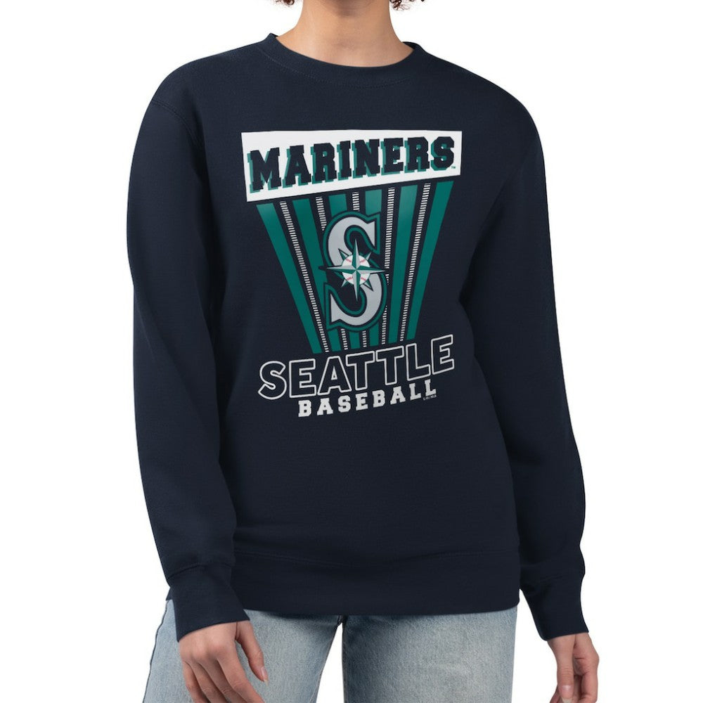 Seattle Mariners Starter Women's Poster Print Pullover Sweatshirt Clearance