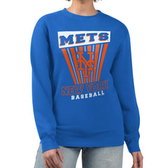 New York Mets Starter Women's Poster Print Pullover Sweatshirt Online