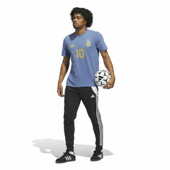 Adidas Lionel Messi Argentina National Team Name & Number T-Shirts - Blue