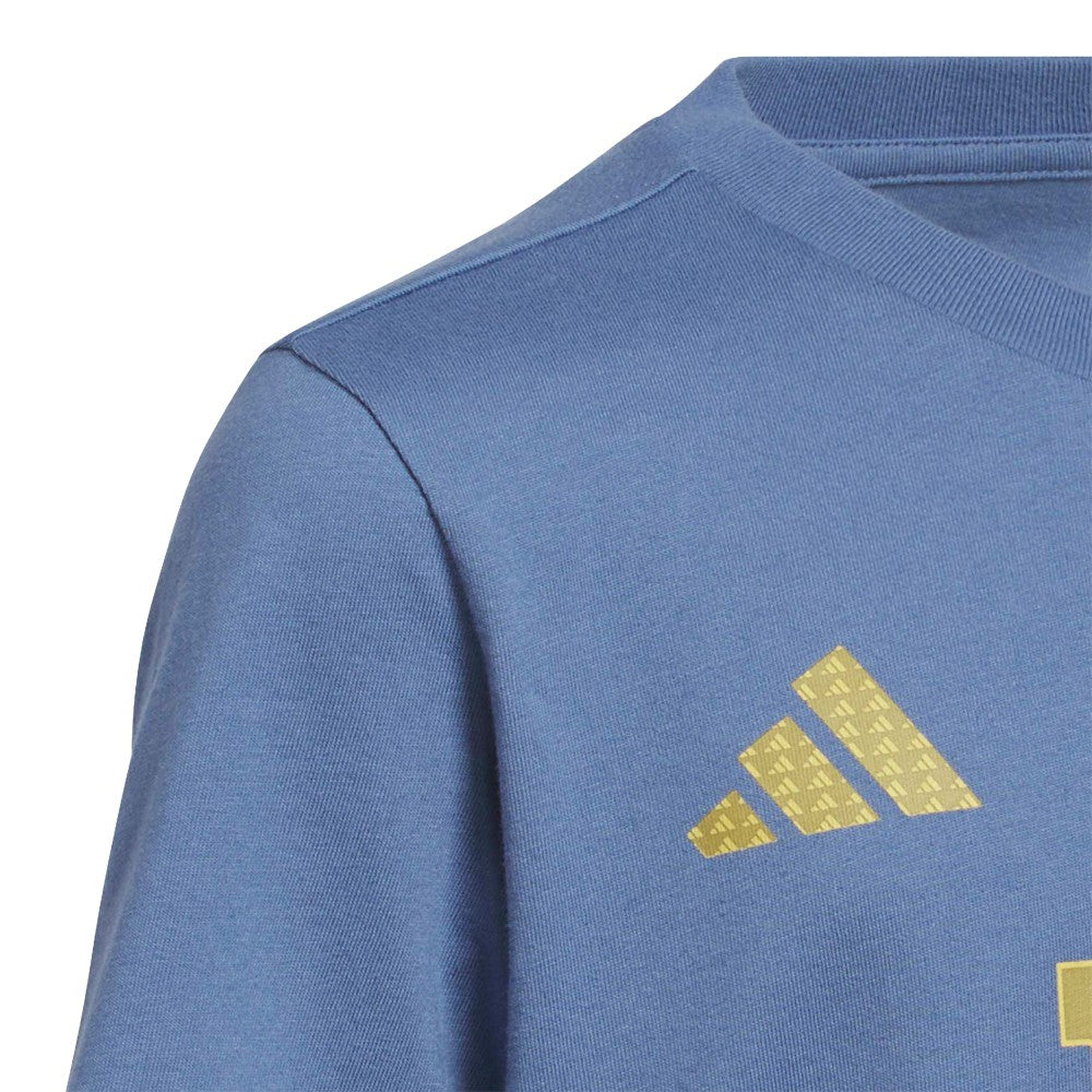 Adidas Lionel Messi Argentina National Team Youth Name & Number T-Shirts - Blue