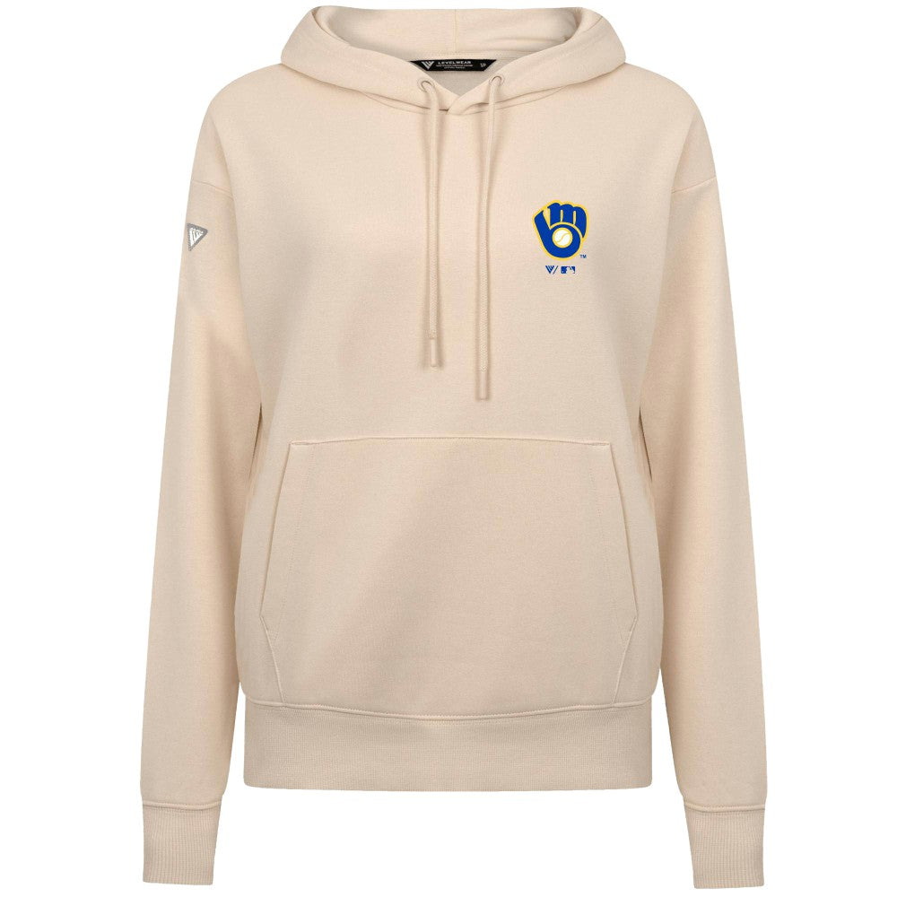Milwaukee Brewers Levelwear Women's Cooperstown Collection Adorn Core Logo Pullover Hoodie Clearance