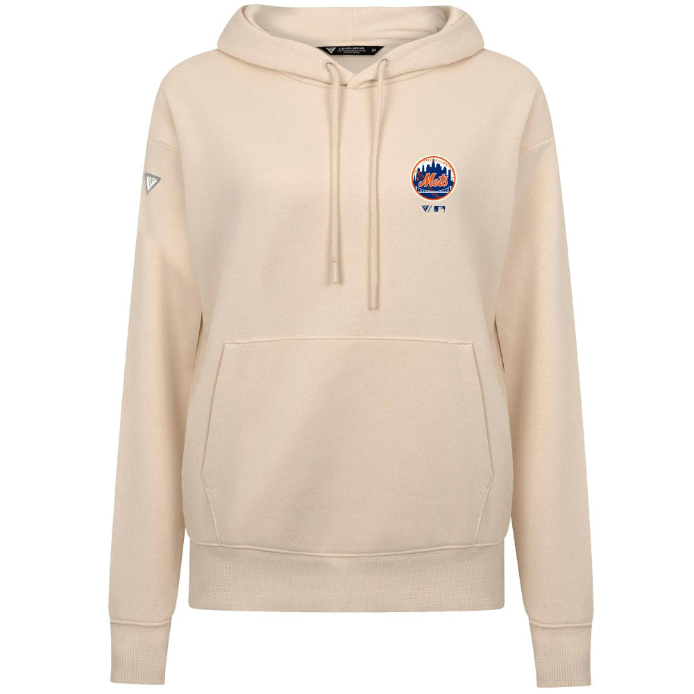 New York Mets Levelwear Women's Cooperstown Collection Adorn Core Logo Pullover Hoodie Lifestyle
