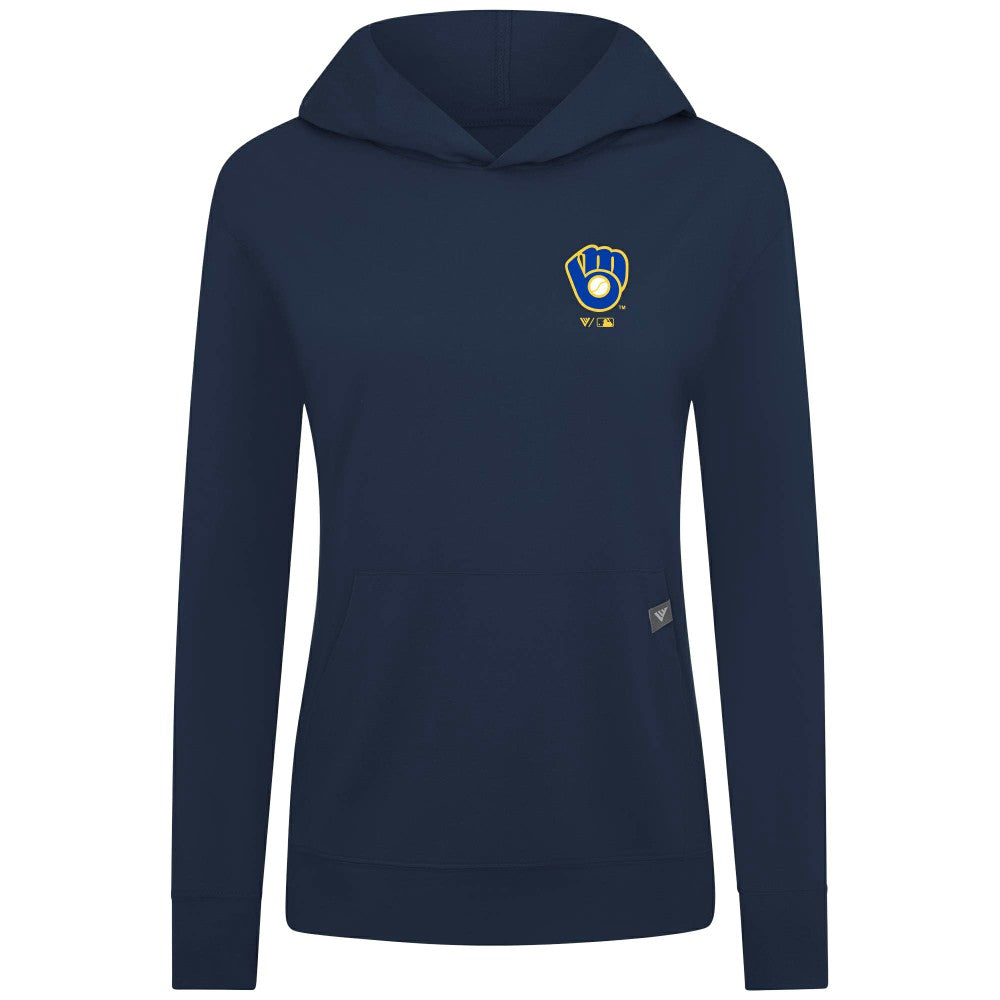Milwaukee Brewers Levelwear Women's Cooperstown Collection Relay Core Logo Pullover Hoodie for sale