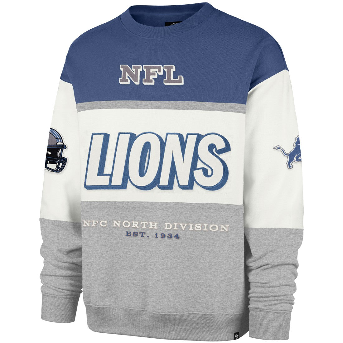 Detroit Lions '47 Breeze Maximalist Sweatshirt Blue/Gray - 47 brand