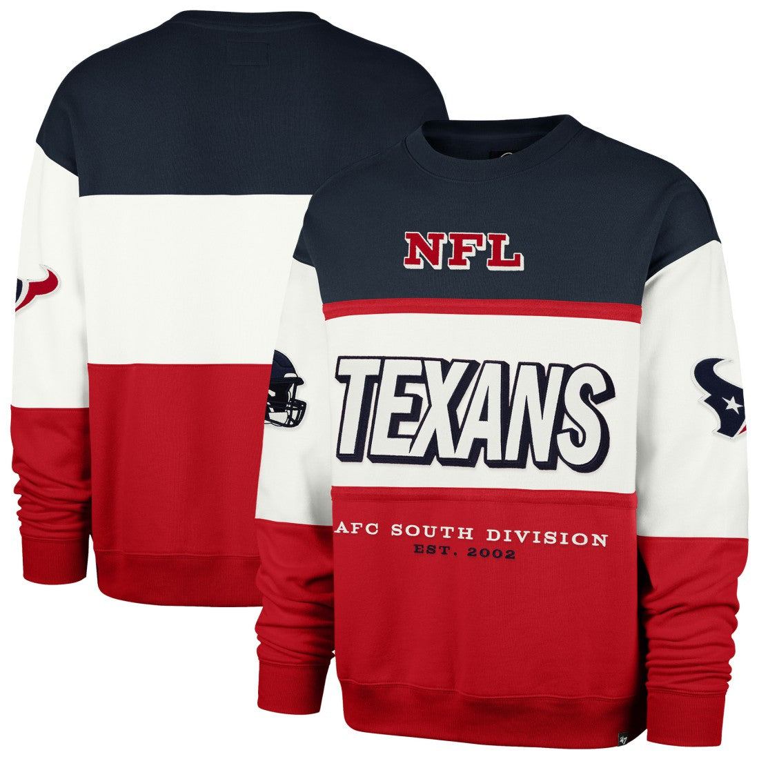 Houston Texans '47 Breeze Maximalist Sweatshirt Navy/Red - 47 brand