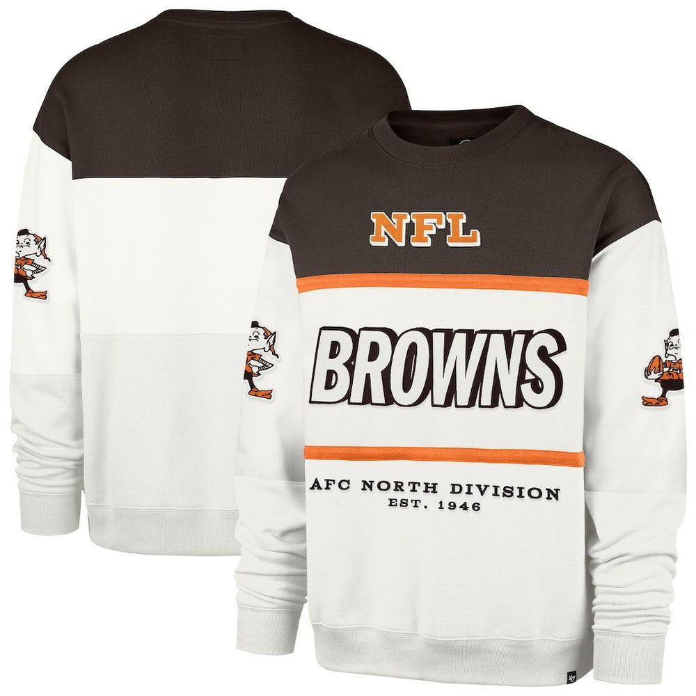 Cleveland Browns '47 Throwback Breeze Maximalist Sweatshirt White - 47 brand