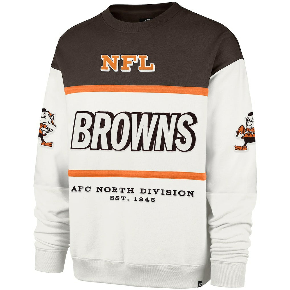 Cleveland Browns '47 Throwback Breeze Maximalist Sweatshirt White - 47 brand