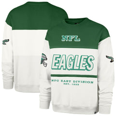 Philadelphia Eagles '47 Throwback Breeze Maximalist Sweatshirt Kelly Green/Cream - 47 brand