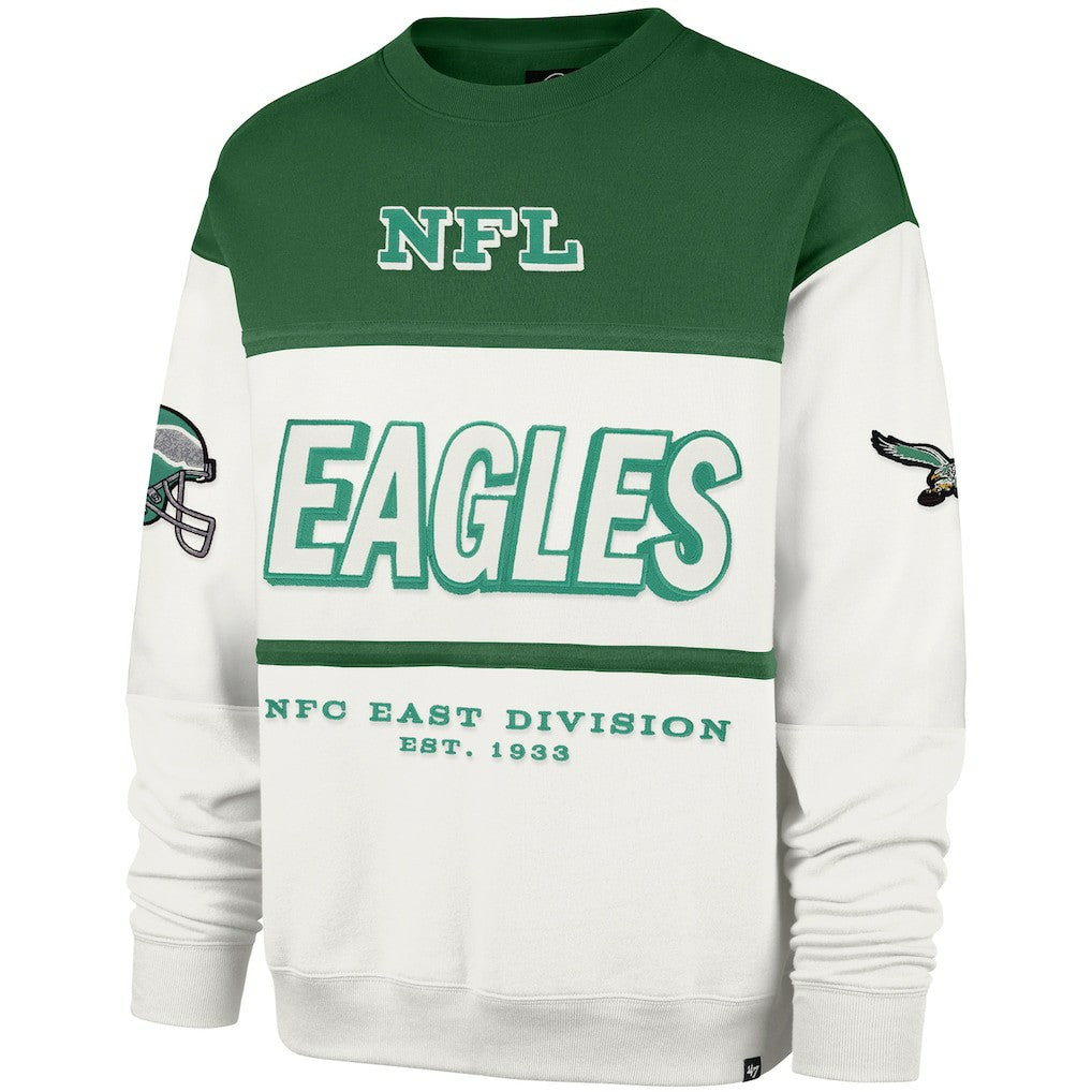 Philadelphia Eagles '47 Throwback Breeze Maximalist Sweatshirt Kelly Green/Cream - 47 brand