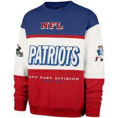 New England Patriots '47 Throwback Breeze Maximalist Sweatshirt Royal/Red - 47 brand