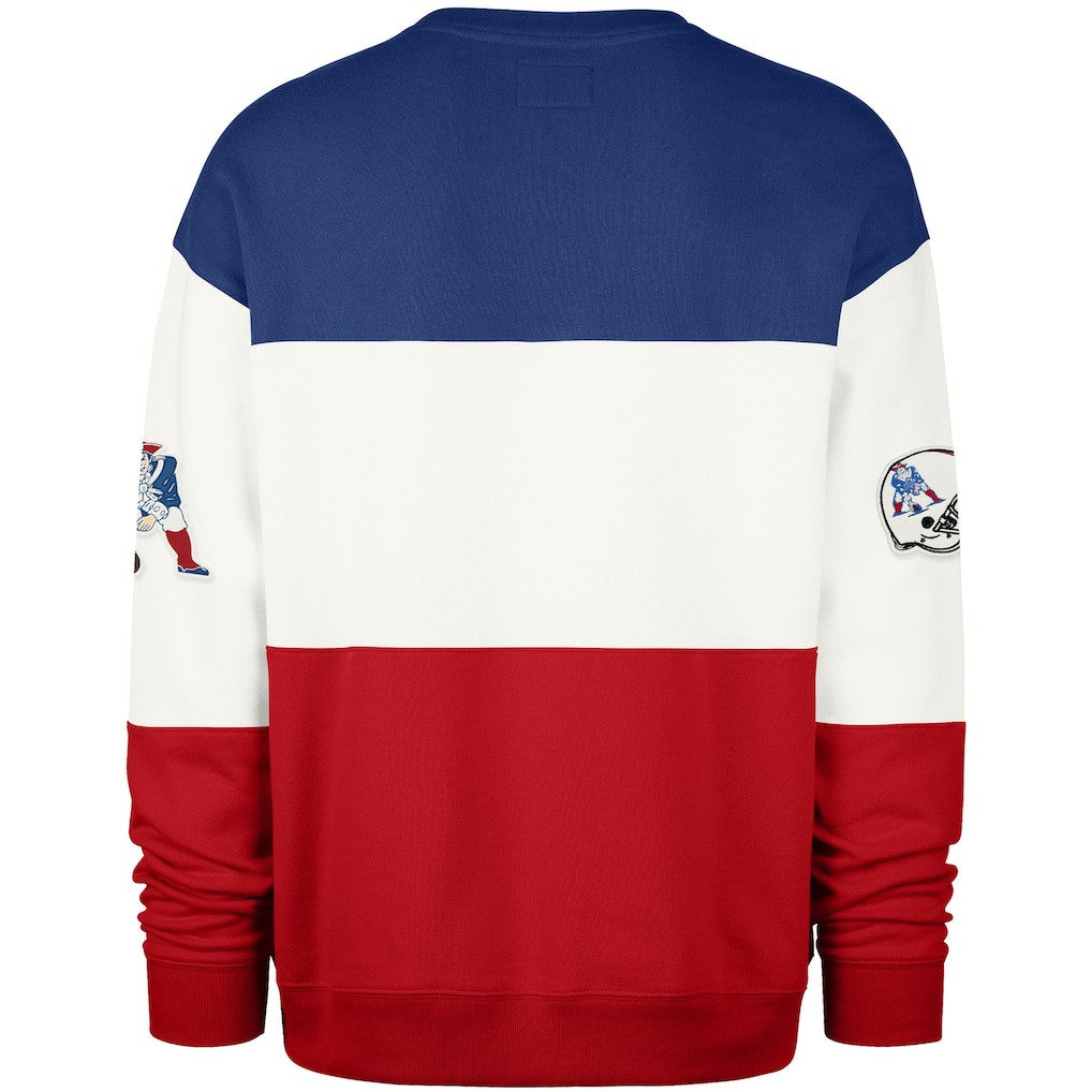 New England Patriots '47 Throwback Breeze Maximalist Sweatshirt Royal/Red - 47 brand