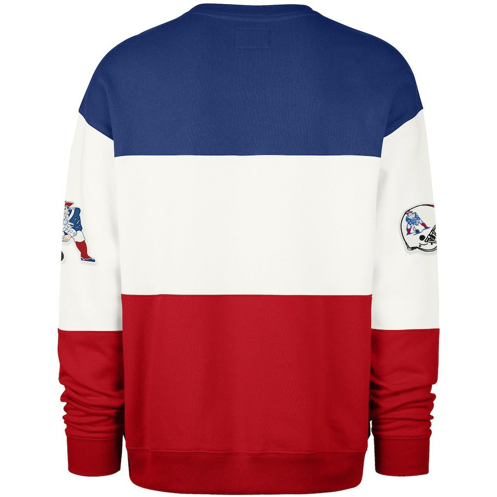 New England Patriots '47 Throwback Breeze Maximalist Sweatshirt Royal/Red - 47 brand