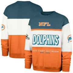 Miami Dolphins '47 Throwback Breeze Maximalist Sweatshirt Aqua/Orange - 47 brand
