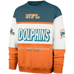Miami Dolphins '47 Throwback Breeze Maximalist Sweatshirt Aqua/Orange - 47 brand