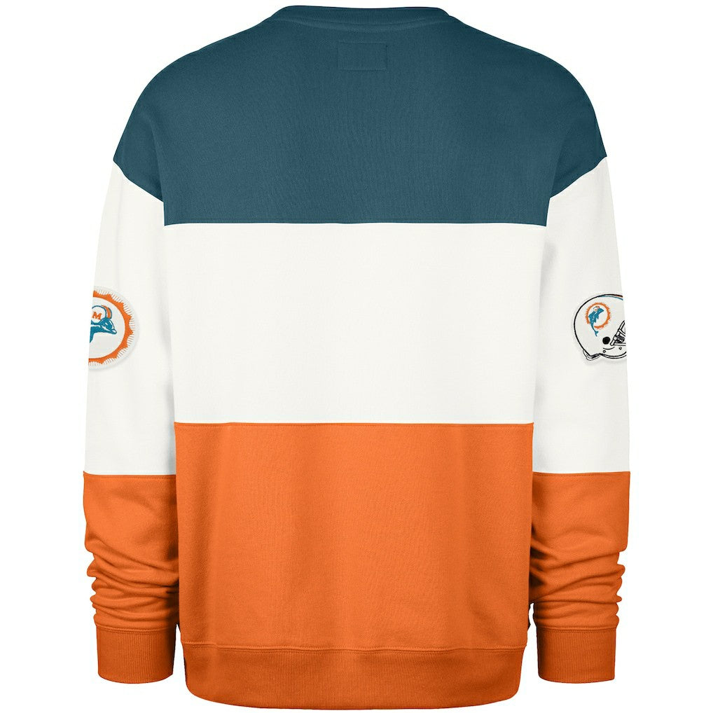 Miami Dolphins '47 Throwback Breeze Maximalist Sweatshirt Aqua/Orange - 47 brand