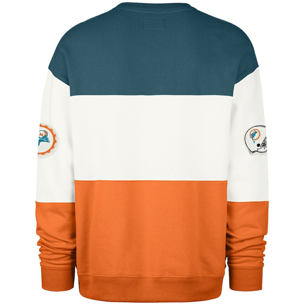 Miami Dolphins '47 Throwback Breeze Maximalist Sweatshirt Aqua/Orange - 47 brand