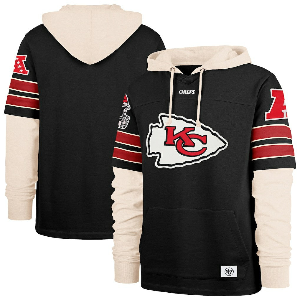 Kansas City Chiefs '47 Split Zone Cornerback Duo Hoodie Black - 47 brand