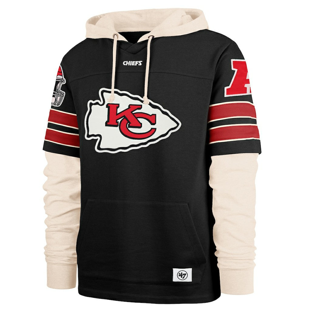 Kansas City Chiefs '47 Split Zone Cornerback Duo Hoodie Black - 47 brand