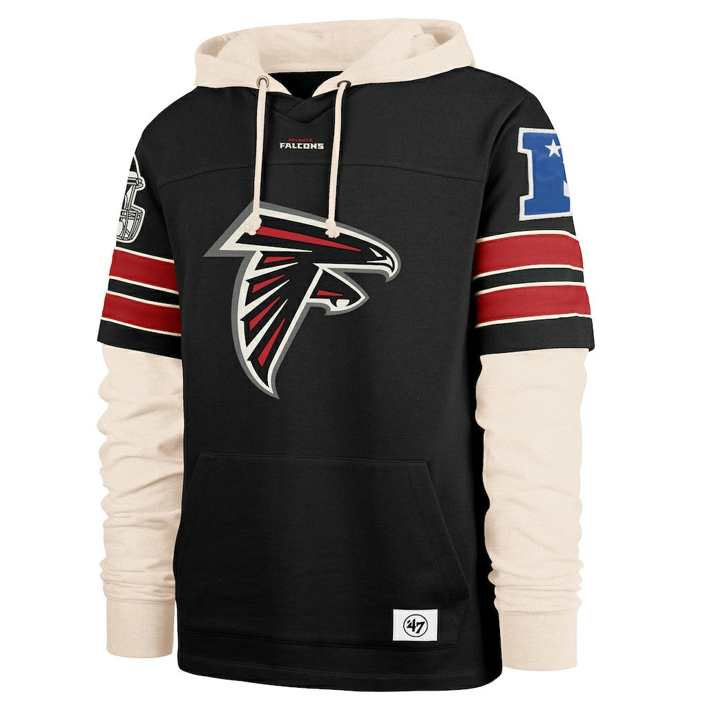 Atlanta Falcons '47 Split Zone Cornerback Duo Hoodie Black - 47 brand
