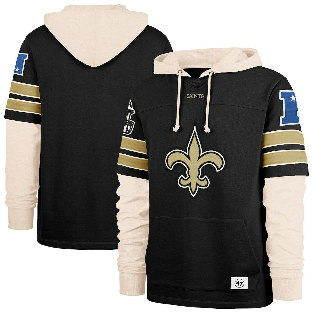 New Orleans Saints '47 Split Zone Cornerback Duo Hoodie Black - 47 brand