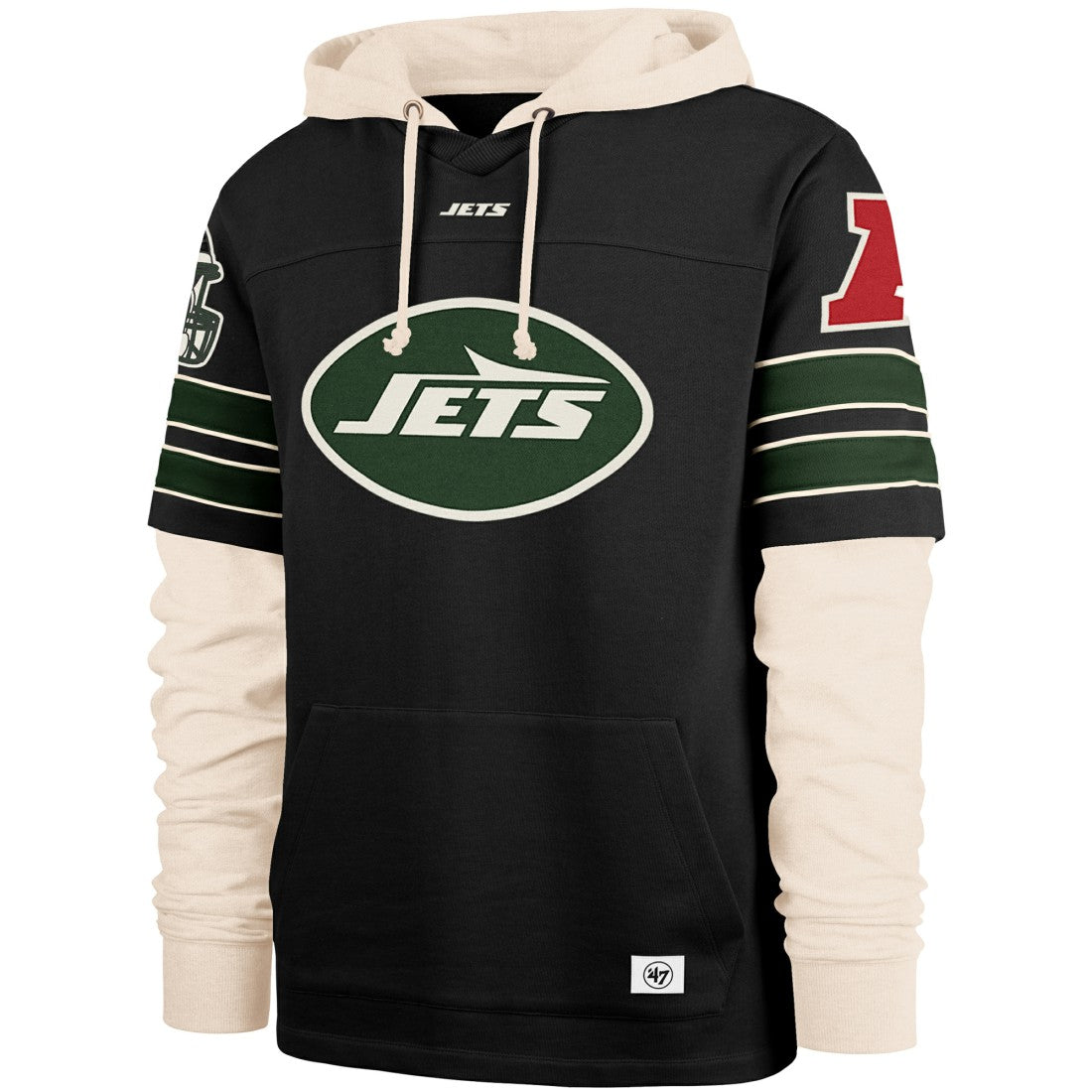 New York Jets '47 Split Zone Cornerback Duo Hoodie Black - 47 brand