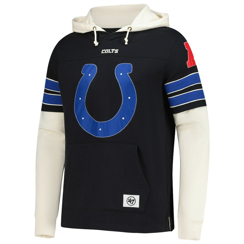Indianapolis Colts '47 Split Zone Cornerback Duo Hoodie Black - 47 brand