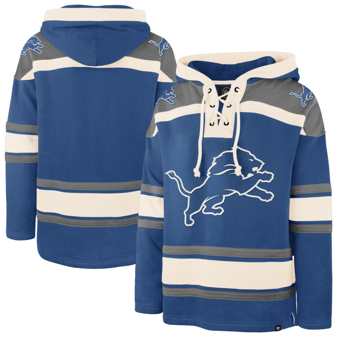 Detroit Lions '47 Men's Superior Lacer Hoodie Blue - 47 brand