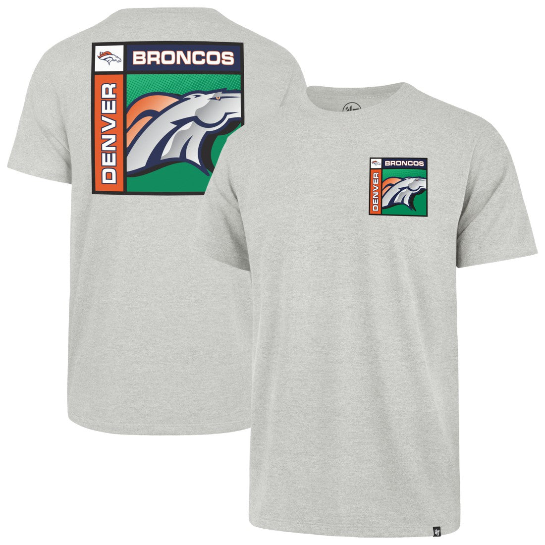 Denver Broncos '47 Chrome Plate Franklin T-Shirt Gray - 47 brand
