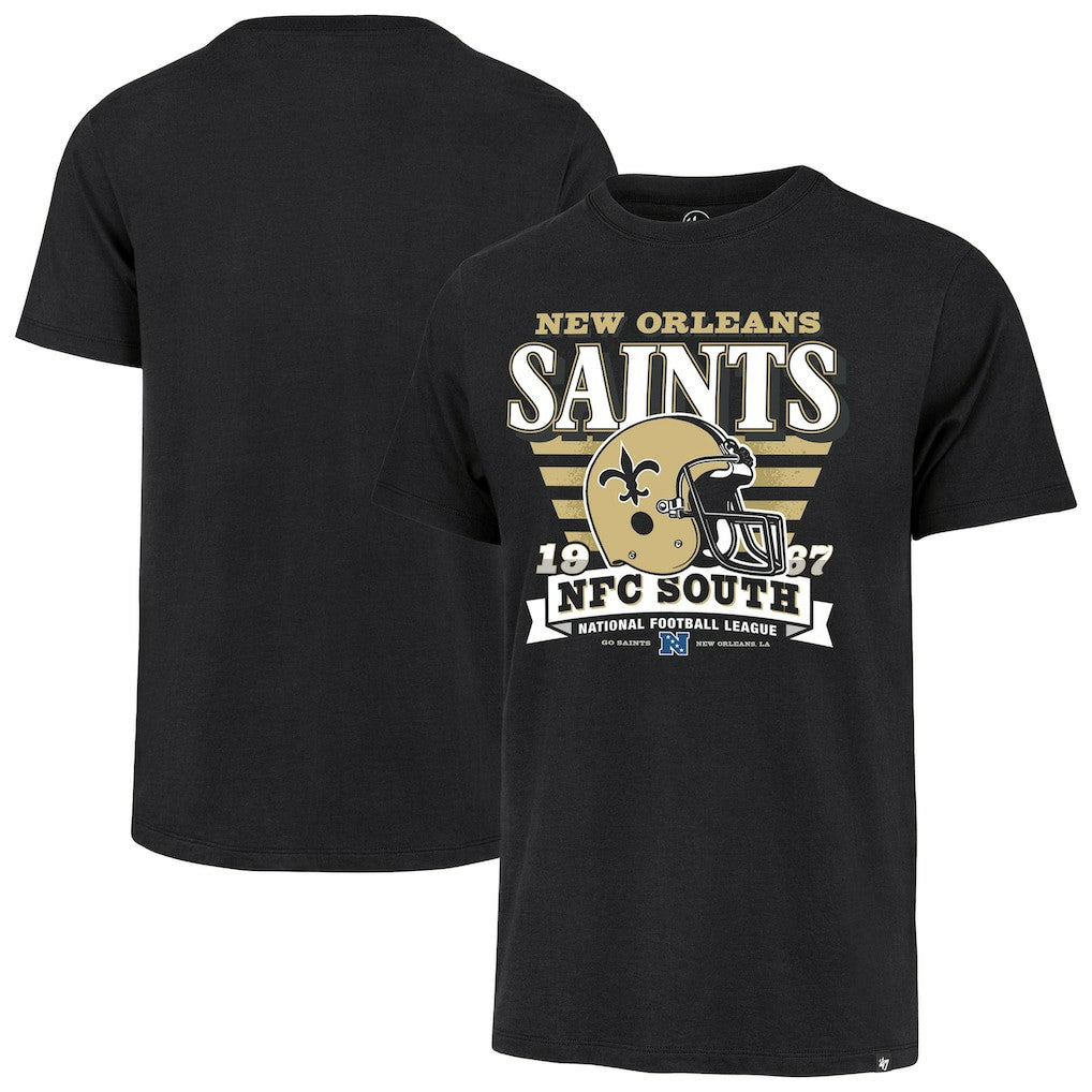 New Orleans Saints '47 Stripe Splash Franklin Throwback T-Shirt Black - 47 brand