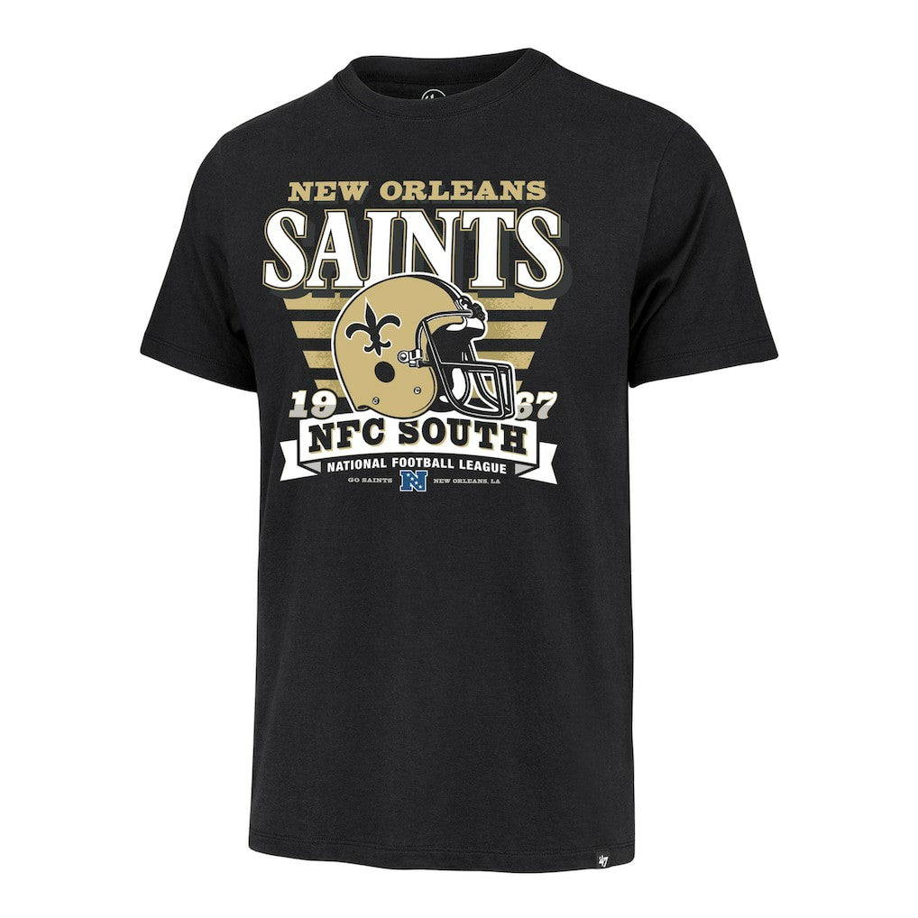 New Orleans Saints '47 Stripe Splash Franklin Throwback T-Shirt Black - 47 brand