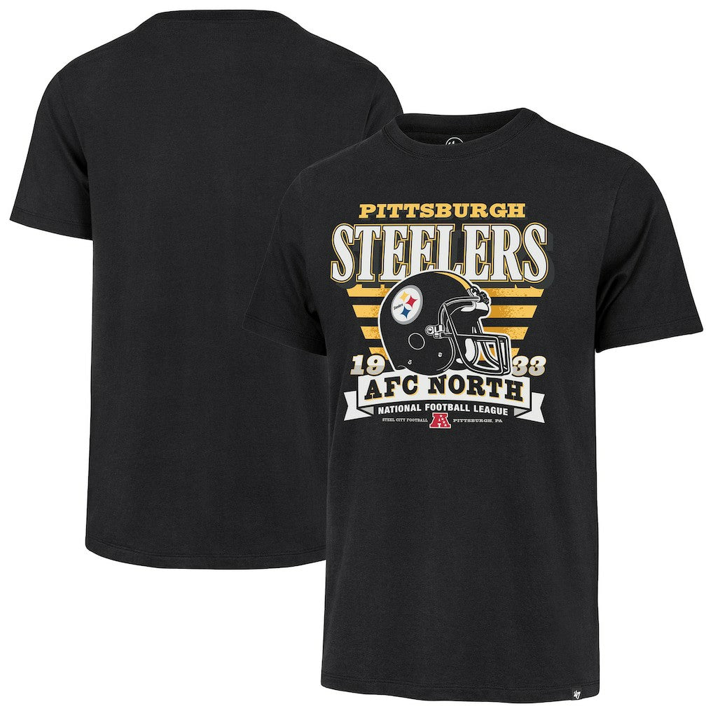 Pittsburgh Steelers '47 Stripe Splash Franklin Throwback T-Shirt Black - 47 brand