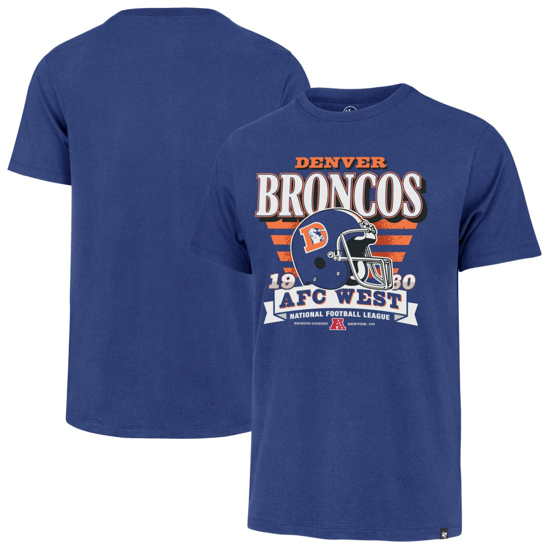 Denver Broncos '47 Stripe Splash Franklin Throwback T-Shirt Royal - 47 brand
