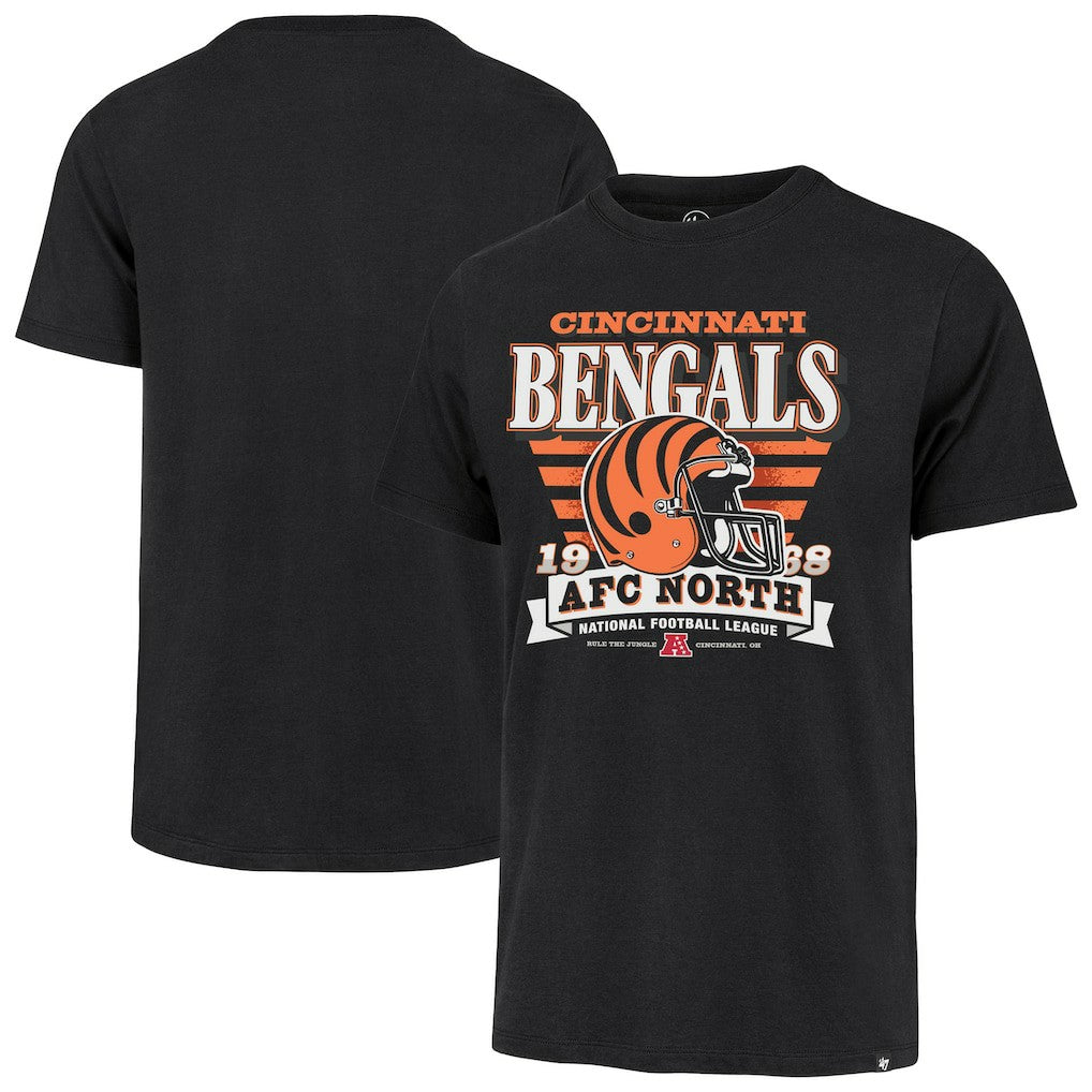 Cincinnati Bengals '47 Stripe Splash Franklin Throwback T-Shirt Black - 47 brand