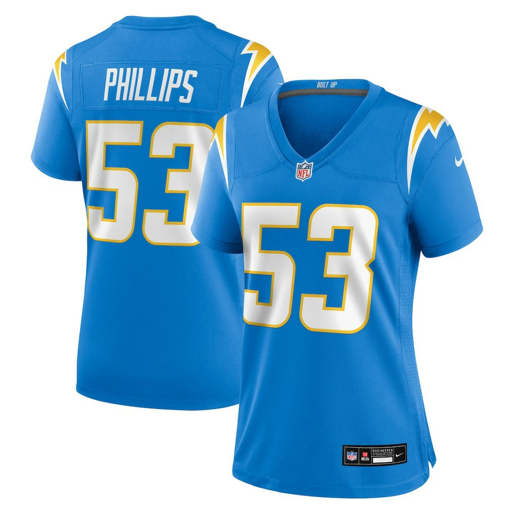 Del'Shawn Phillips Los Angeles Chargers Women's Team Game Jersey Powder Blue - Nike