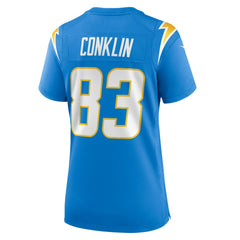 Tyler Conklin Los Angeles Chargers Women's Team Game Jersey Powder Blue - Nike