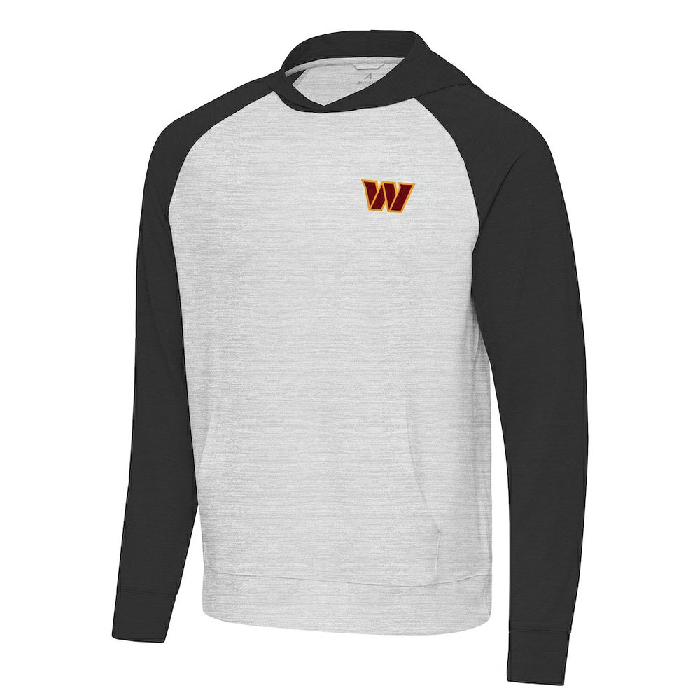 Washington Commanders Antigua Urgent Pullover Hoodie Heather Gray/Black - NFL