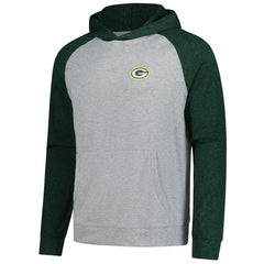 Green Bay Packers Antigua Urgent Pullover Hoodie Heather Gray/Black - NFL