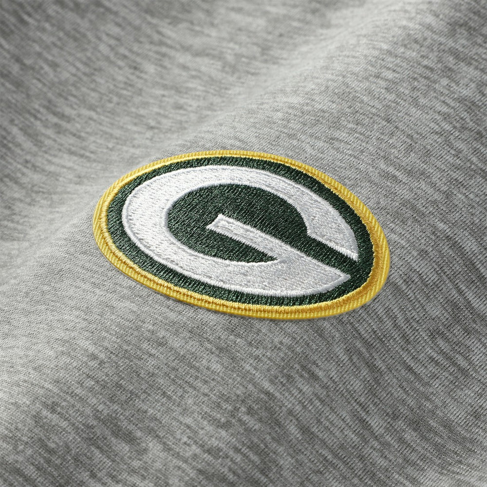 Green Bay Packers Antigua Urgent Pullover Hoodie Heather Gray/Black - NFL