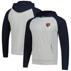 Chicago Bears Antigua Urgent Pullover Hoodie Heather Gray/Navy - NFL