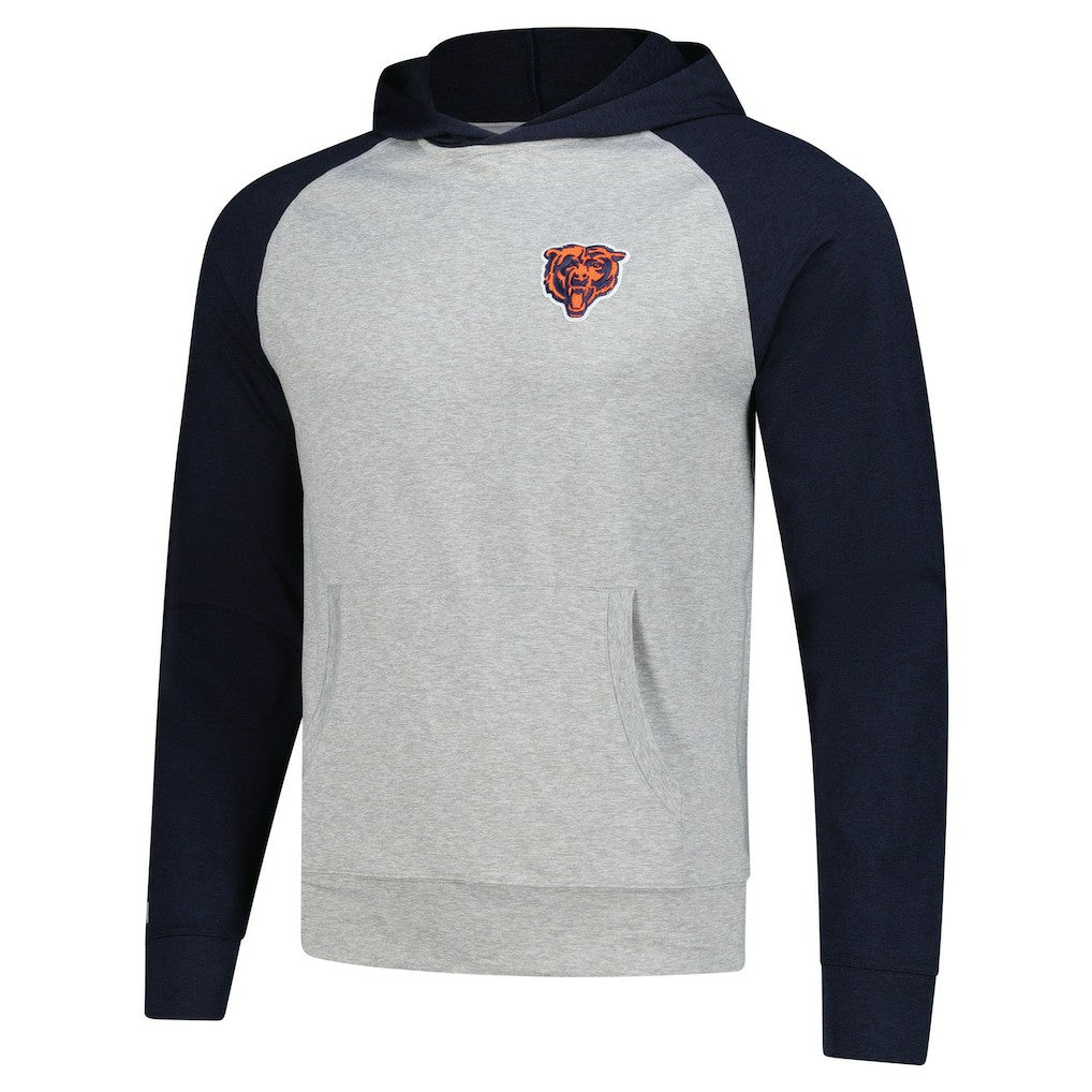Chicago Bears Antigua Urgent Pullover Hoodie Heather Gray/Navy - NFL