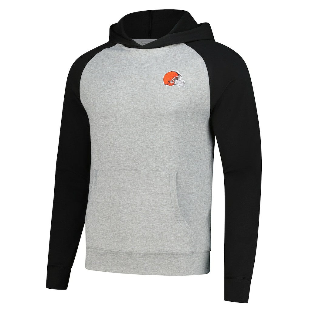 Cleveland Browns Antigua Urgent Pullover Hoodie Heather Gray/Black - NFL