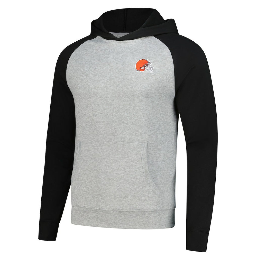 Cleveland Browns Antigua Urgent Pullover Hoodie Heather Gray/Black - NFL