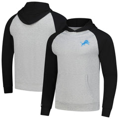 Detroit Lions Antigua Urgent Pullover Hoodie Heather Gray/Black - NFL