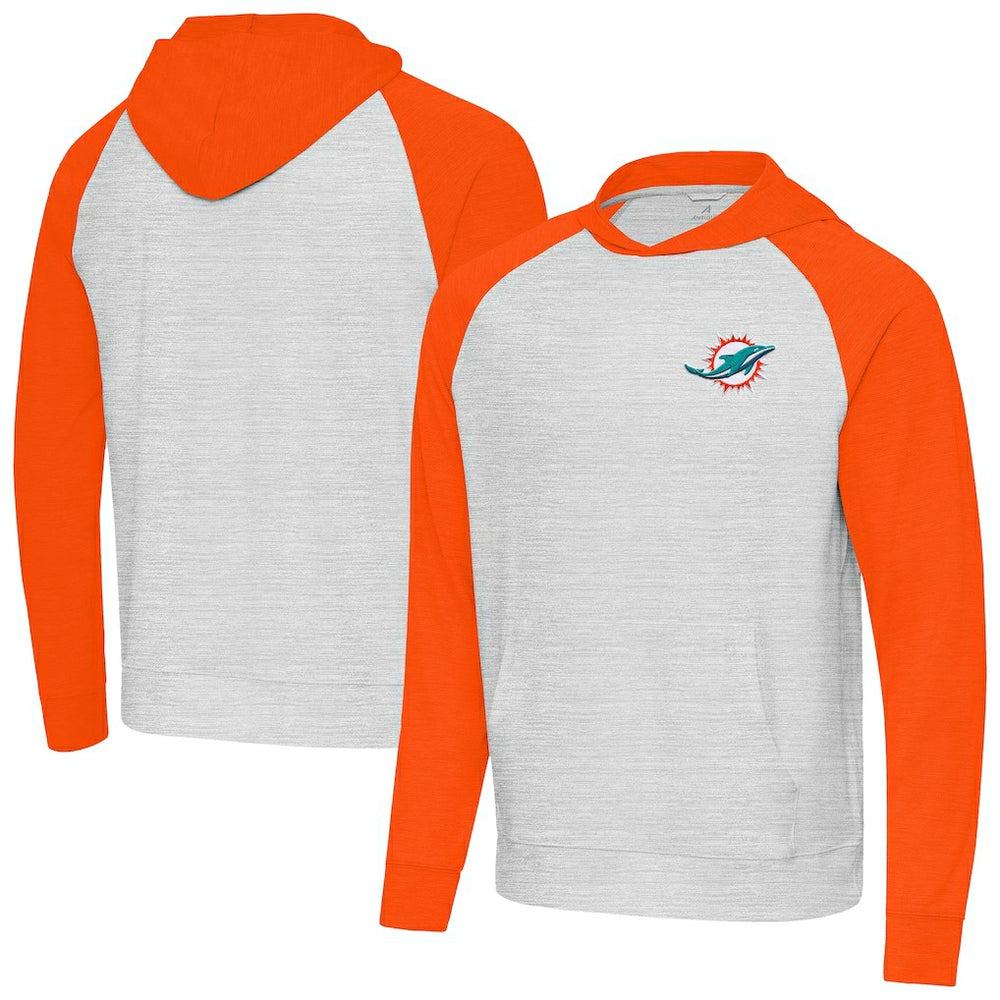 Miami Dolphins Antigua Urgent Pullover Hoodie Gray/Orange - NFL