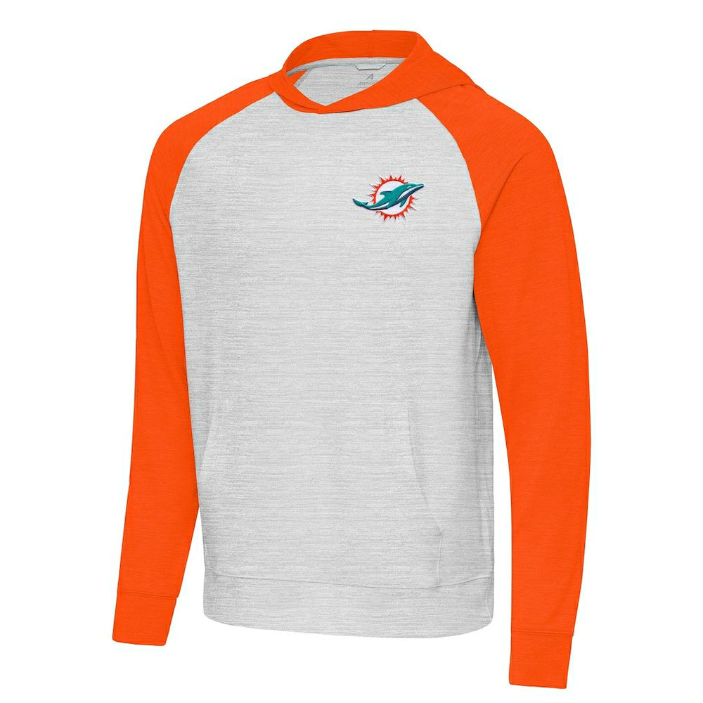 Miami Dolphins Antigua Urgent Pullover Hoodie Gray/Orange - NFL