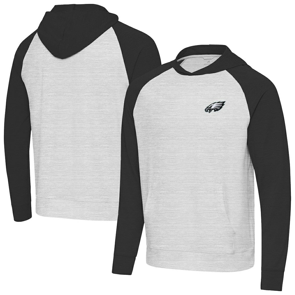 Philadelphia Eagles Antigua Urgent Pullover Hoodie Black/Heather Gray - NFL