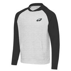 Philadelphia Eagles Antigua Urgent Pullover Hoodie Black/Heather Gray - NFL